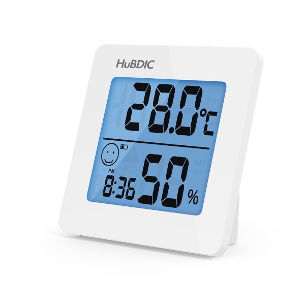 휴비딕디지탈시계온습도계 백라이트HT-1화이트 N